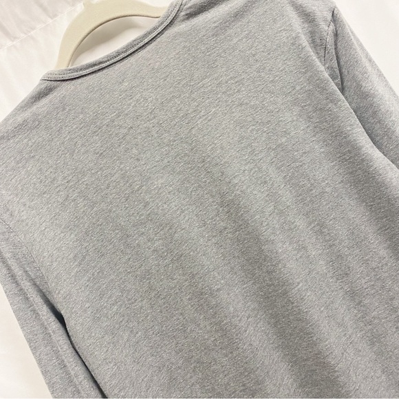 True Classic Heather Gray Mens Long Sleeve Henley T-Shirt - Picture 5 of 6